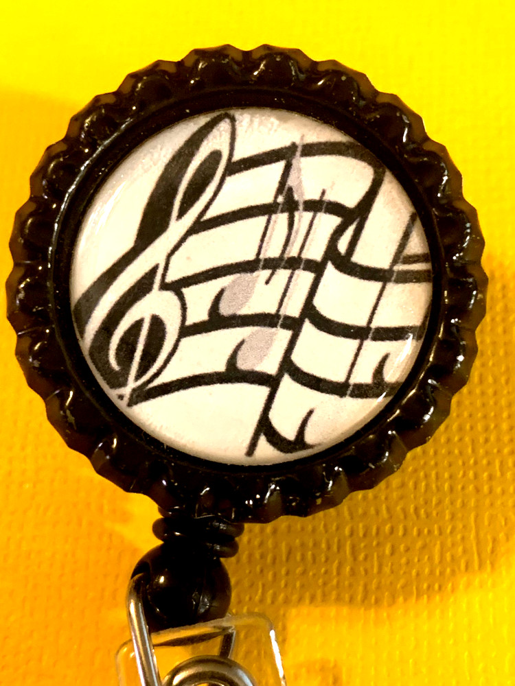 Id badge holder retractable alligator clip Music