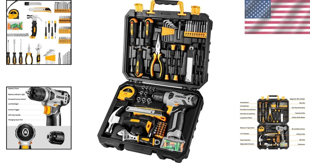 Complete 126-Piece DIY Tool Kit with Cordless Drill - Perfect for Home Projects