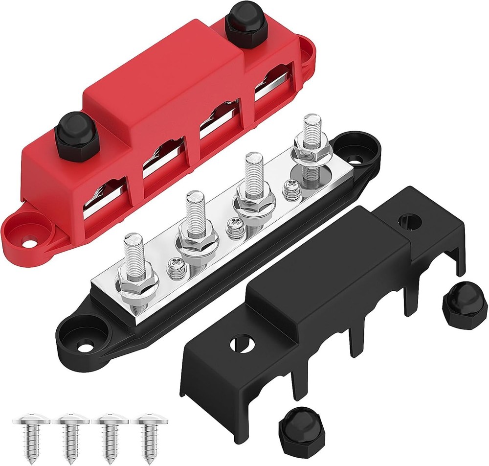 Marine Bus Bar 12V 250A 4-Stud Battery Terminal Block