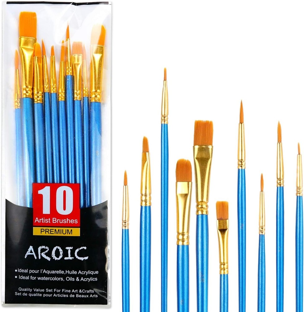 All-Purpose 10-Piece Multi-Functional Paint Brush Set - Easy to Clean & Maintain