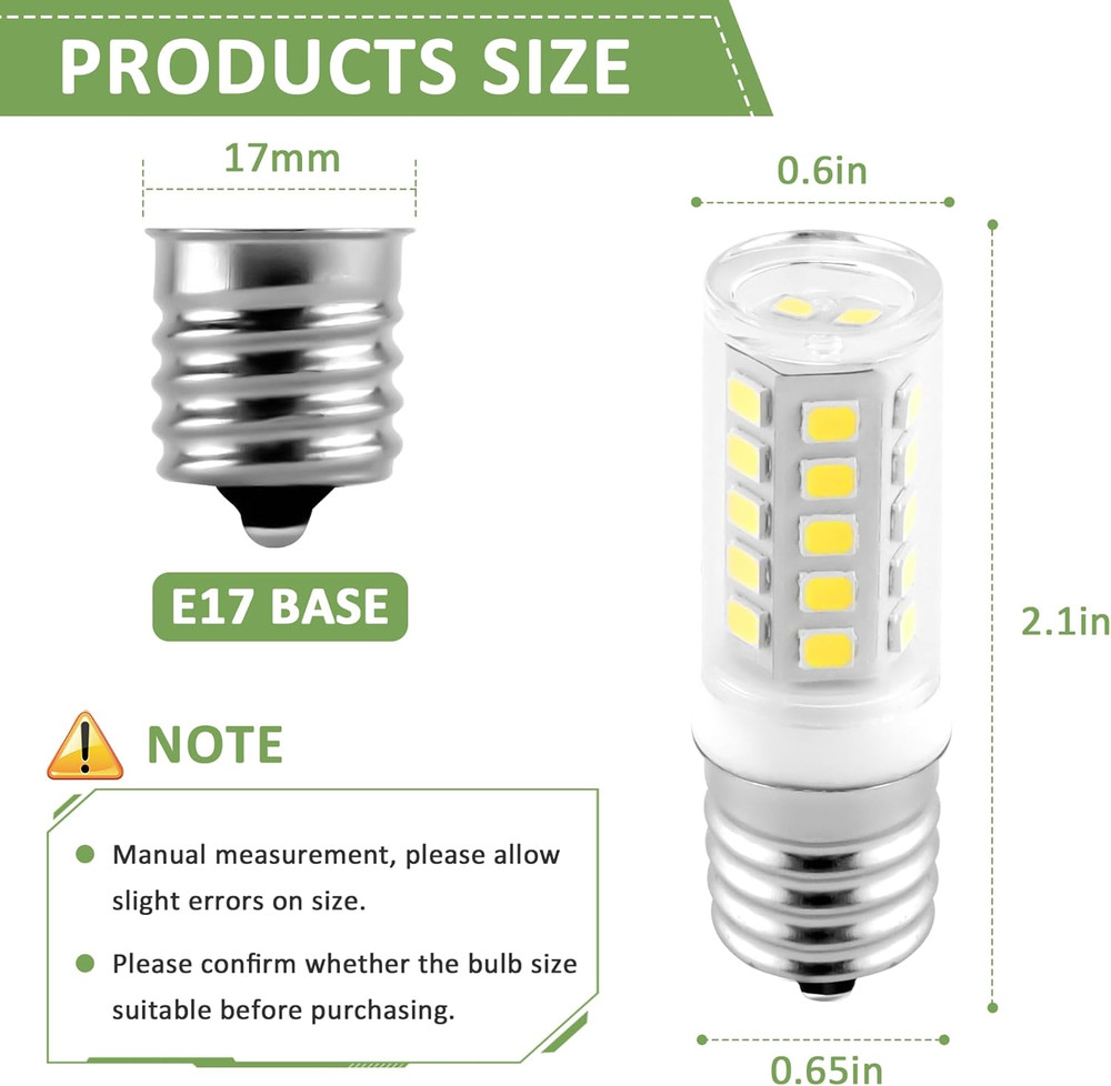 5304517886 Kei D28A Refrigerator Light Bulb Replacement,E17 Led Bulb,Freezer Lig