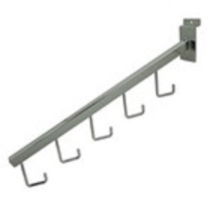 Only Hangers 5 Hook Slatwall Waterfall- Chrome
