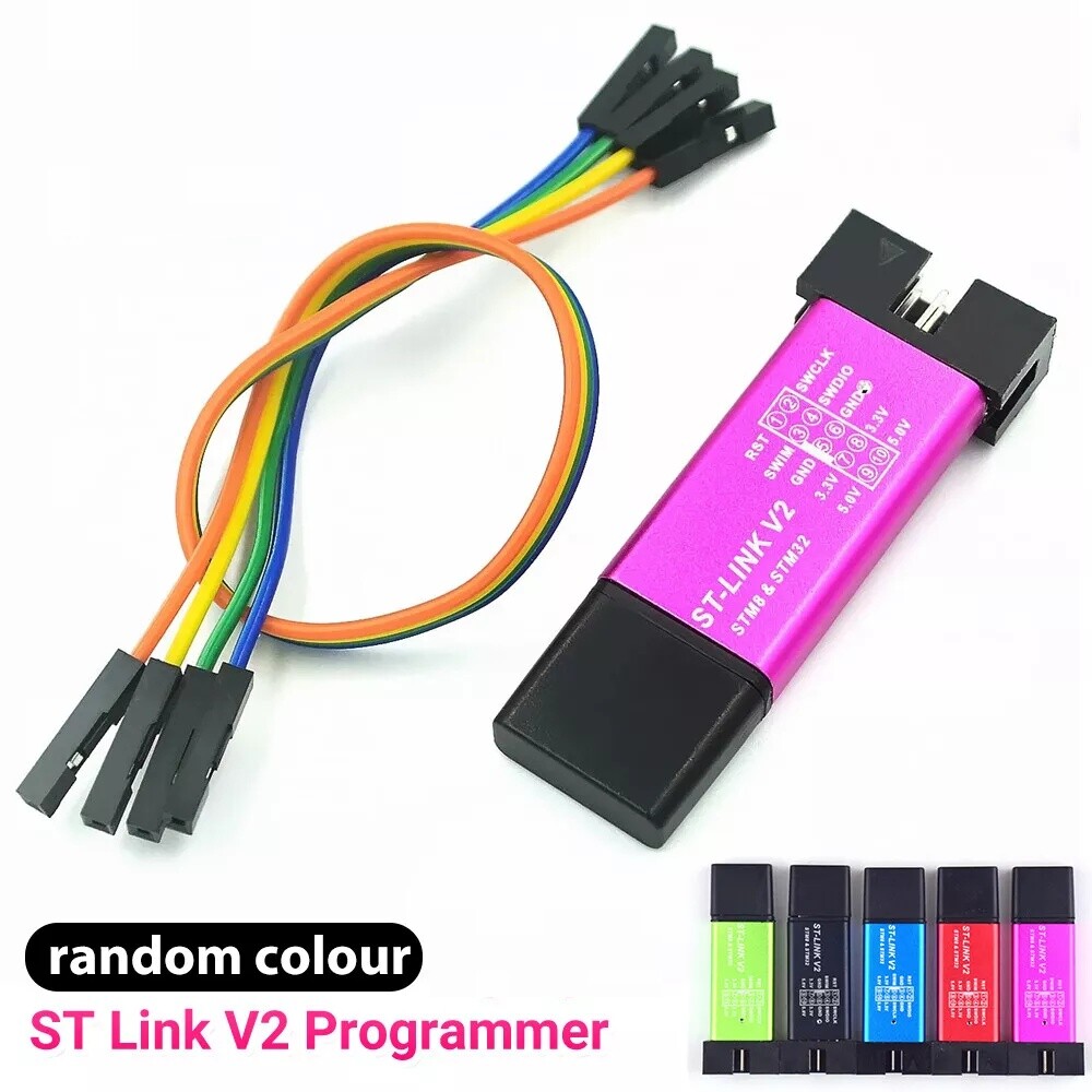 ST Link V2 Programmer STM8 STM32 Aluminum Shell SWIM Interface & LED Indicator