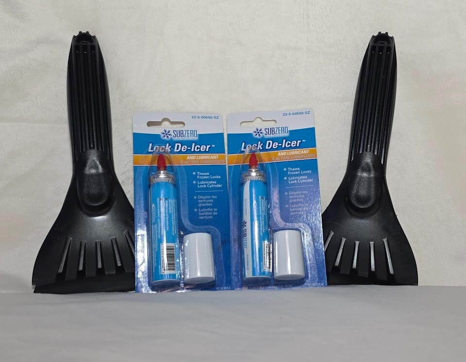 Lock De-Icer(.62fl oz) & Ice Scraper Duo (9" long)