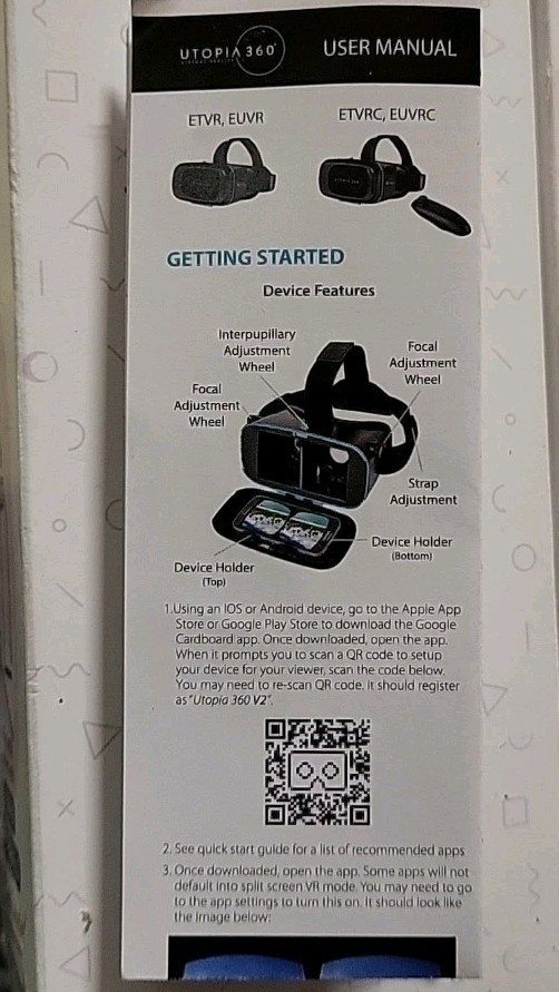 Utopia 360 Virtual Reality 3D Headset + Bluetooth Controller