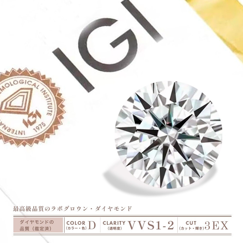 1ct Lab-Grown Diamond Solitaire Ring D/VVS2/3EX Pt900
