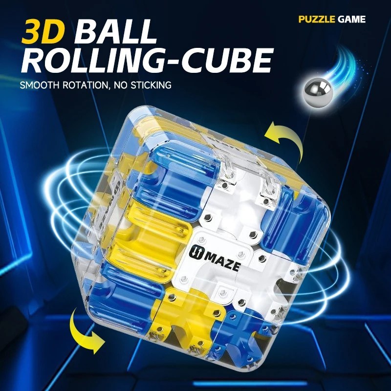 3D Rolling Ball Maze Cube  Brain Teaser Puzzle