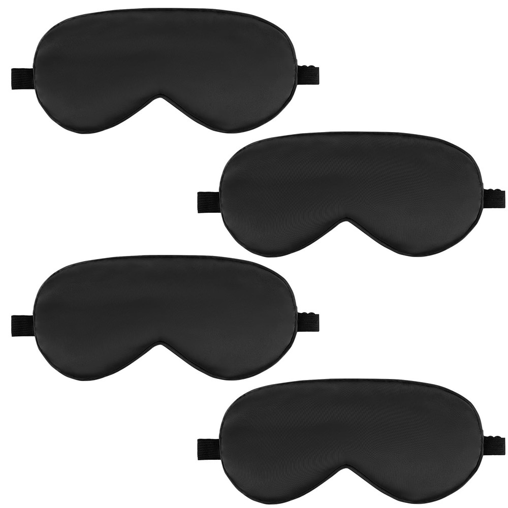 4 Pack Silky Sleep Mask Eye Covers Satin Blindfold with Adjustable Strap