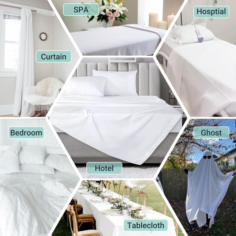 Durable White Twin Size Bed Sheets 6 Pack - Soft Microfiber, Easy Sort Design