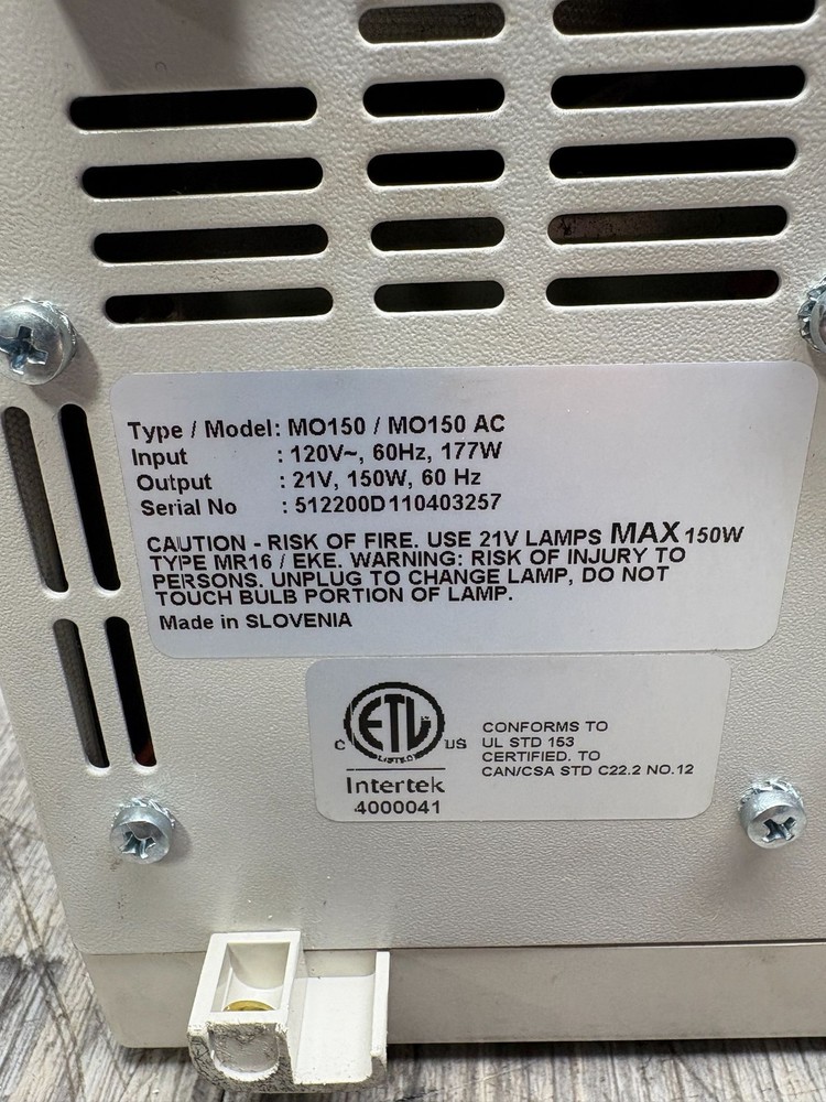 EXCEL TECHNOLOGIES MO150 HALOGEN LIGHT SOURCE ILLUMINATOR 150W 21V FIBER OPTIC