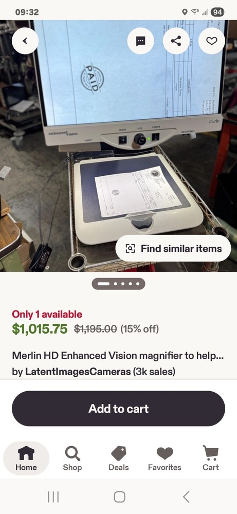 Enhanced Vision Merlin 19" LCD Video Magnifier MRVE19A-VA