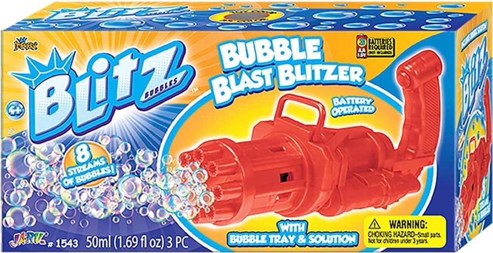JA-RU Blitz Bubble Blaster Machine Gun (1 Bubble Gun) w/Bubble Tray & Soap...