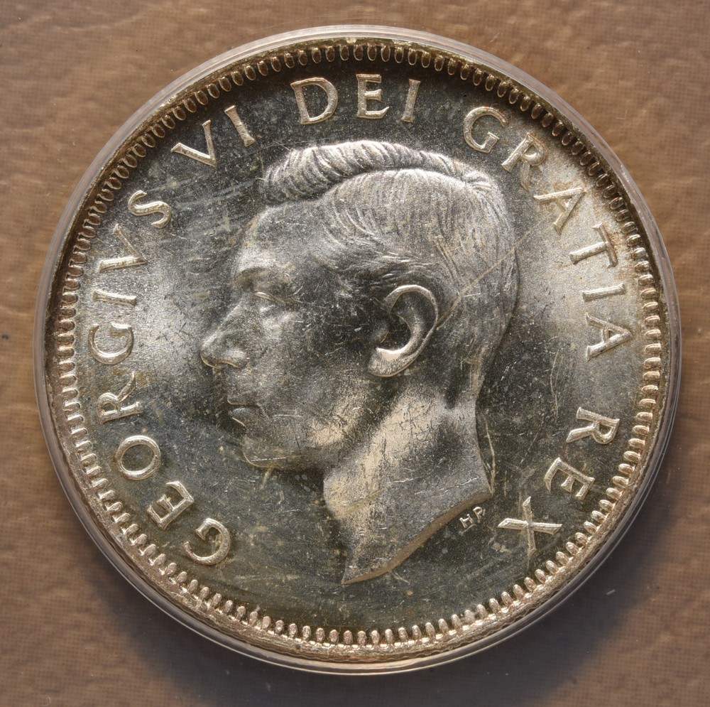 1950 Canada Silver 25 Cents ANACS MS64
