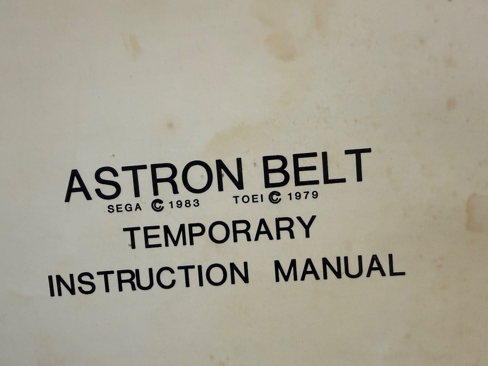 Astron Belt Temporary Instruction Manual Bally Midway Arcade Game