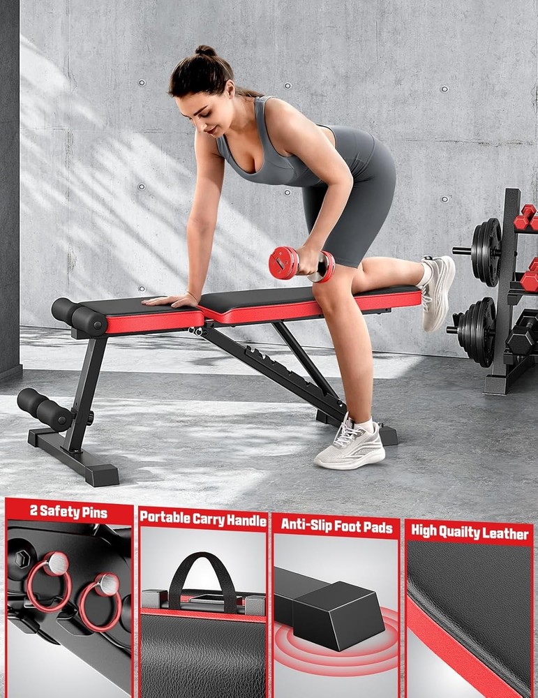 Adjustable Weigh Bench Workout Bench Home Gym Adjustable & Foldable Workout