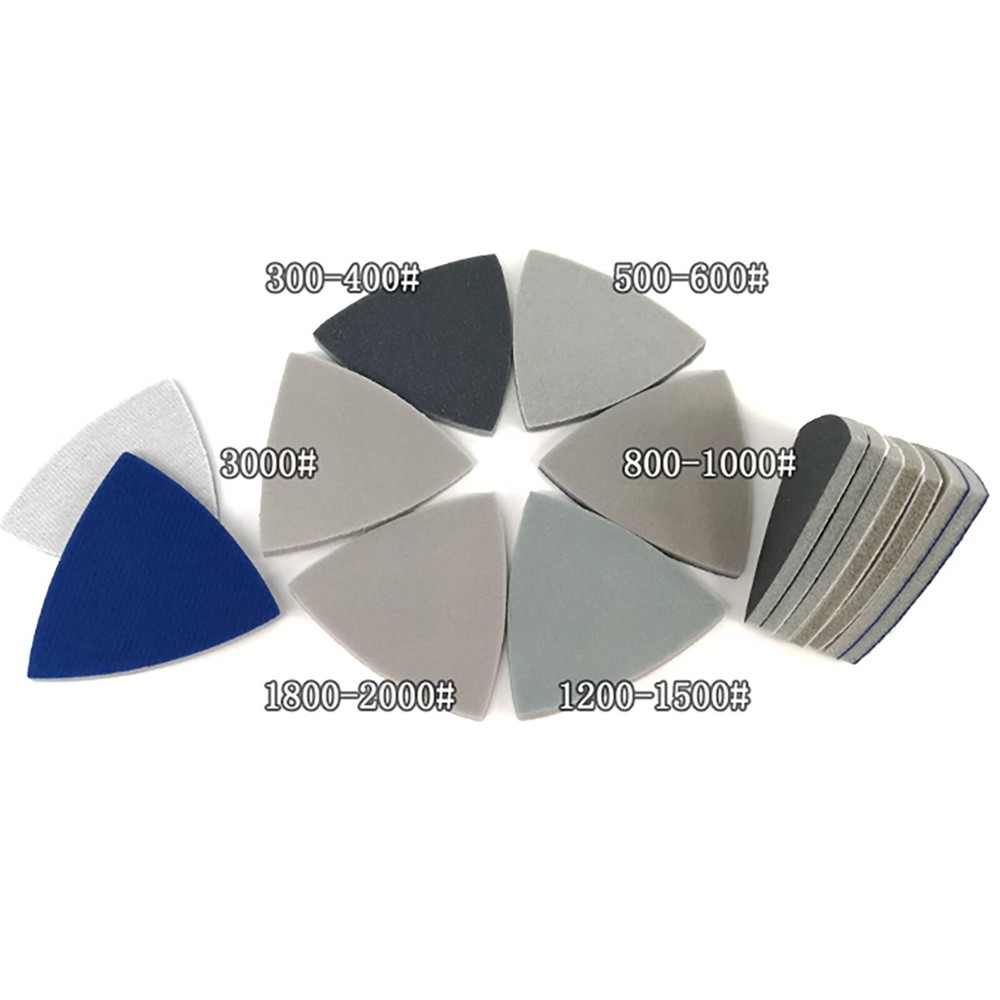 Mouse Sander Triangle Sandpaper Detail Sanding Pads Hook Loop 300-3000 Grit Gray