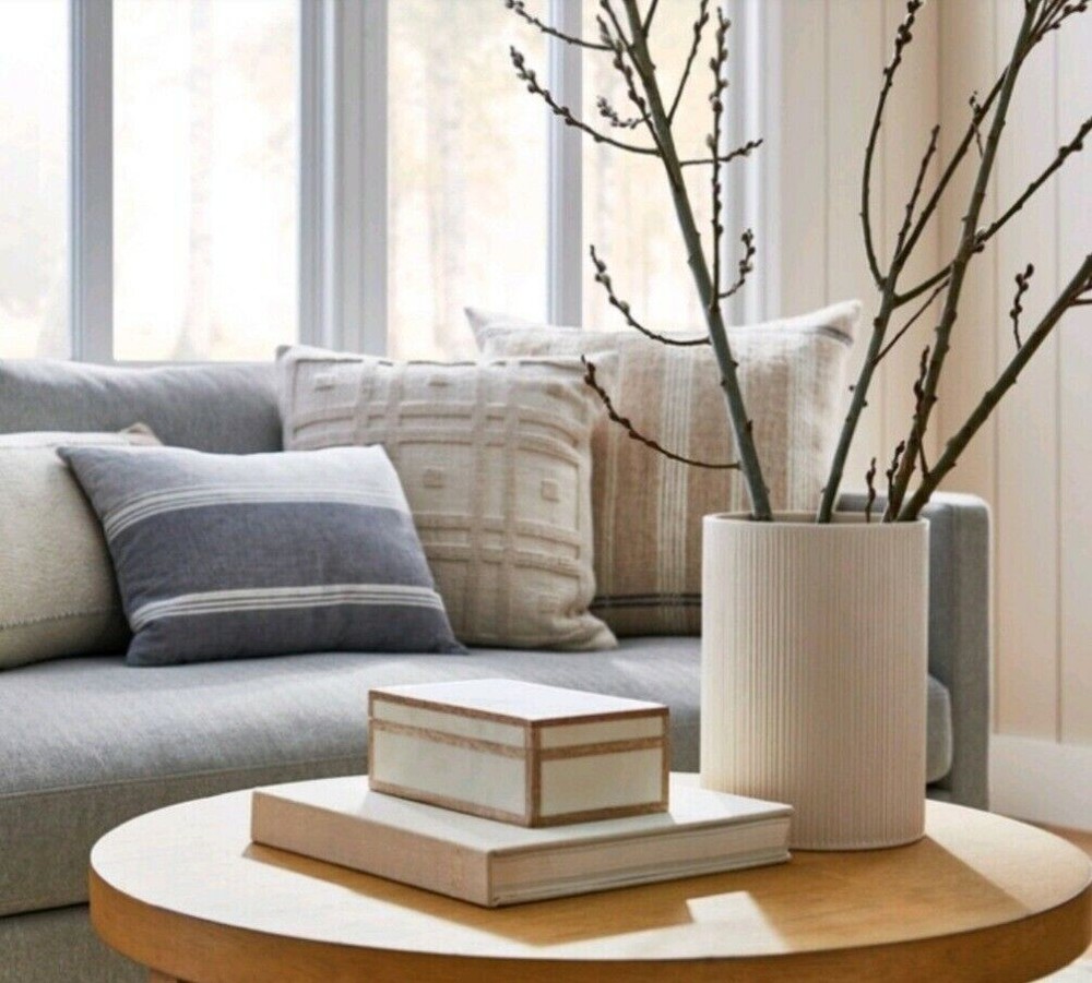 Threshold Studio McGee Textured Ceramic Vase 10 x 7 Off White (New)