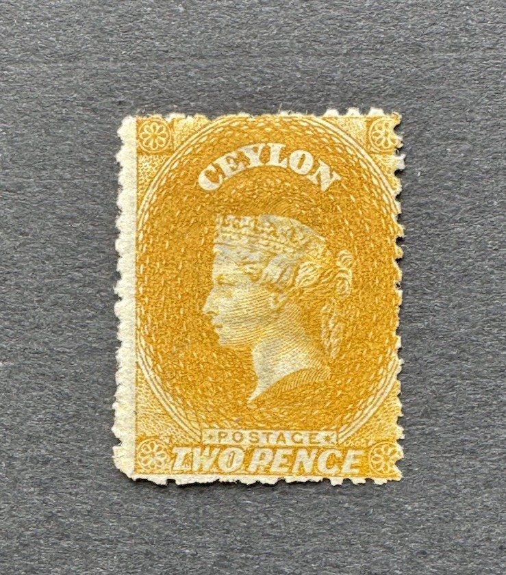 Ceylon SG 64 2d Ochre Chalon MINT - CAT £180