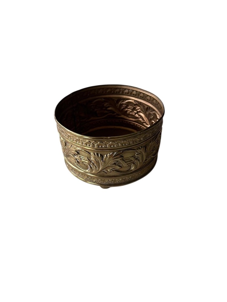 Vintage Irving Schwartz Solid Brass Contempora Footed Planter