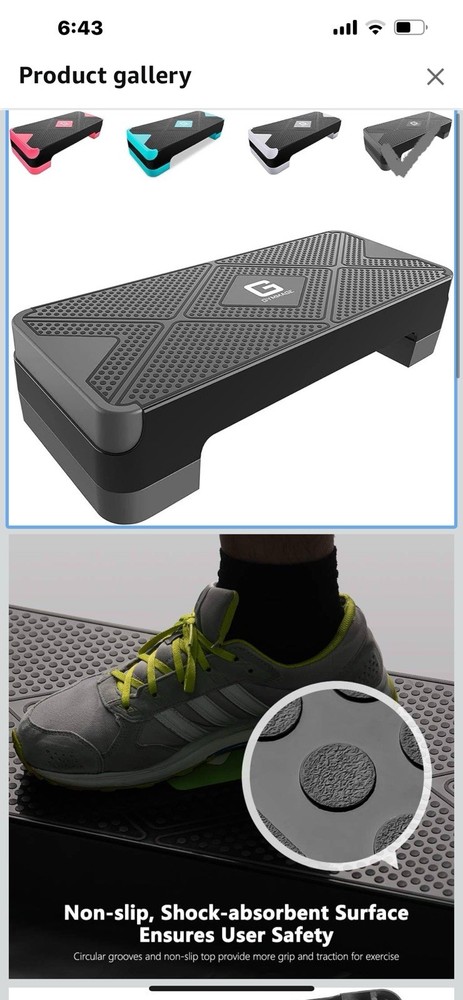 Aerobic Exercise Stepper - Adjustable Workout Platform, 26.5" Step Deck with ...