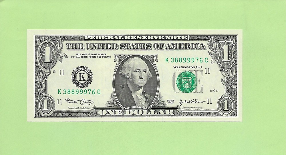 2003 ..UNCIRC $1  K 3889 9976 C  .... 2003  $1  K-C      NICE NOTE      FRN