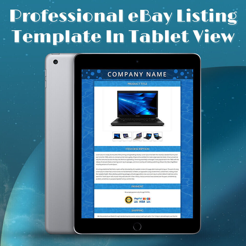 Mobile Responsive eBay Listing Template Auction Gallery Html Professional Design