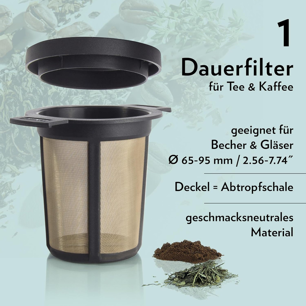 Reusable Stainless Steel Coffee and Tea Infusing Mesh Brewing Basket, Medium, Bl