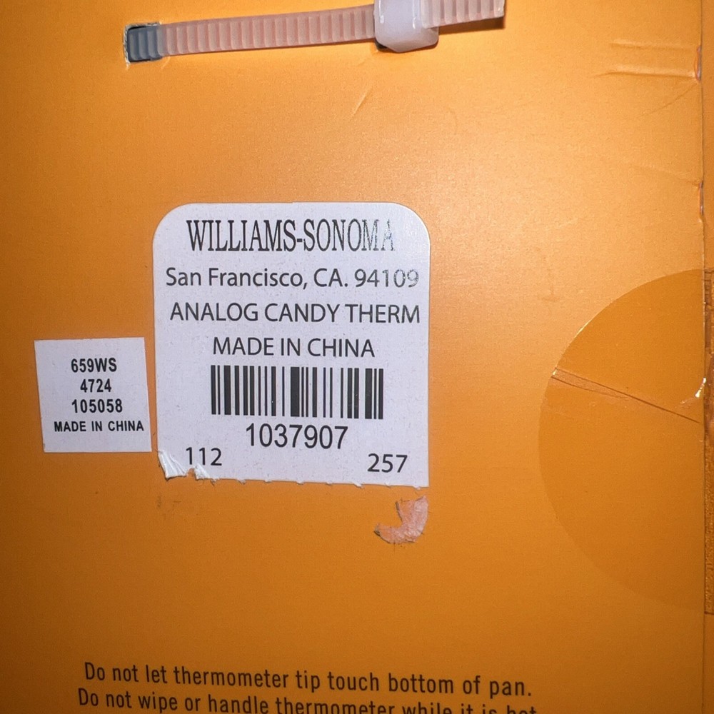 Brand New Unopened Williams Sonoma Candy Thermometer Easy Read