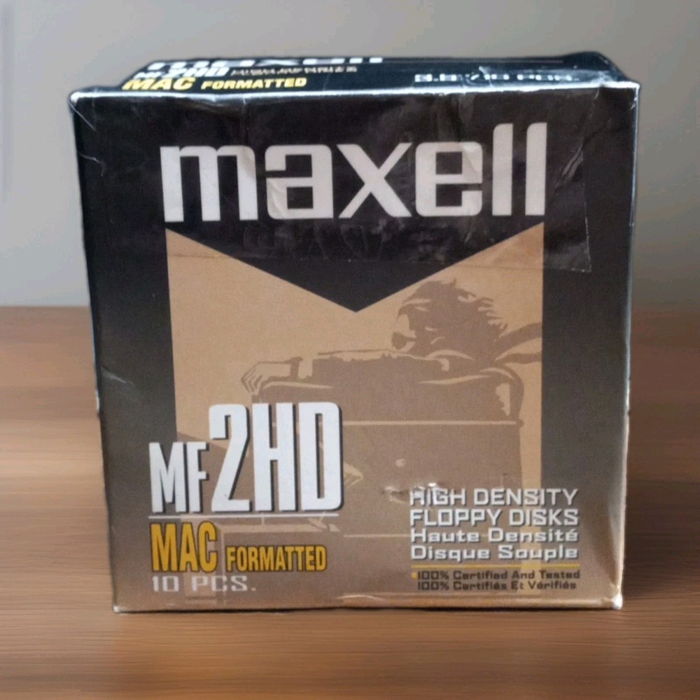 Maxell MF 2HD High Density Floppy Disk 3.5" Formatted 10 Pack Open Box