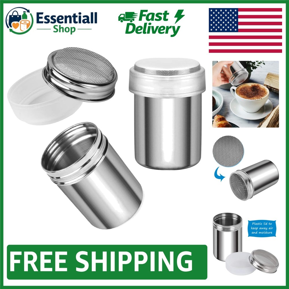 Rust-Proof Sugar Duster Set with Dust-Proof Lid - Essential Kitchen Accessory