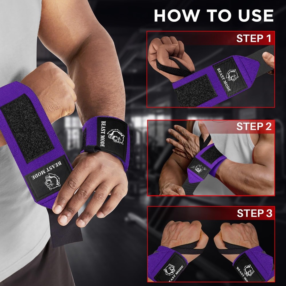 Weightlifting Wrist Wraps with Thumb Loop 18" HeavyDuty Support for