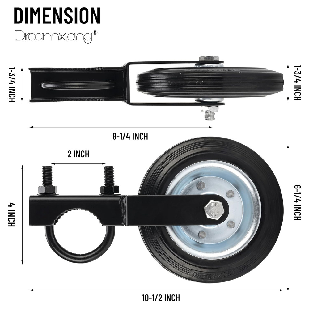6" Heavy Duty Farm Gate Wheel, Black, 1 Pack