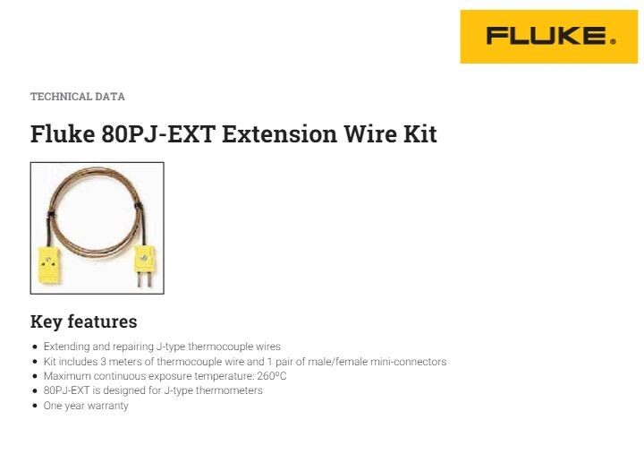 FLUKE 80PJ-EXT EXTENSION WIRE KIT