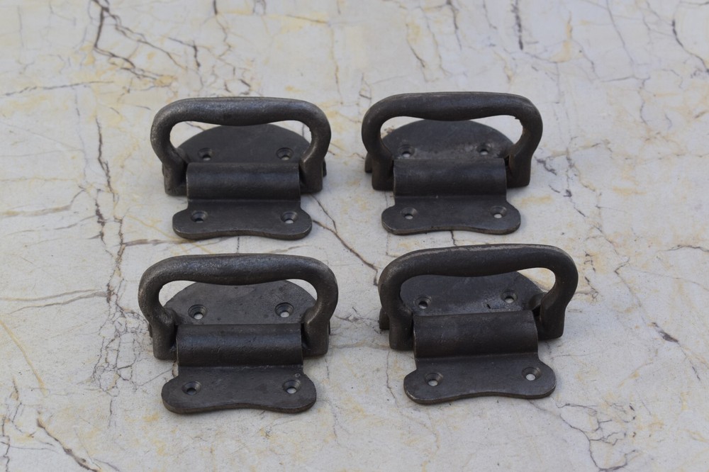 Vintage Cast Iron knocker chest door ring Pull drop handle knobs 4 pic