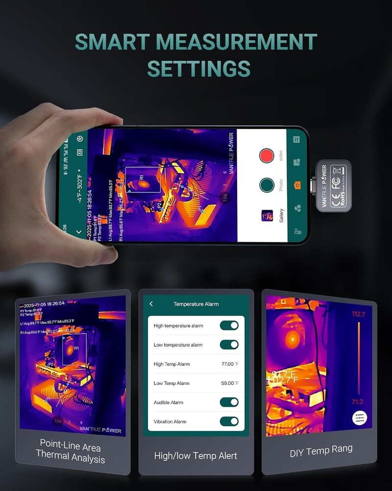 Super Resolution 512×384 Infrared Thermal Camera Android Image Camera