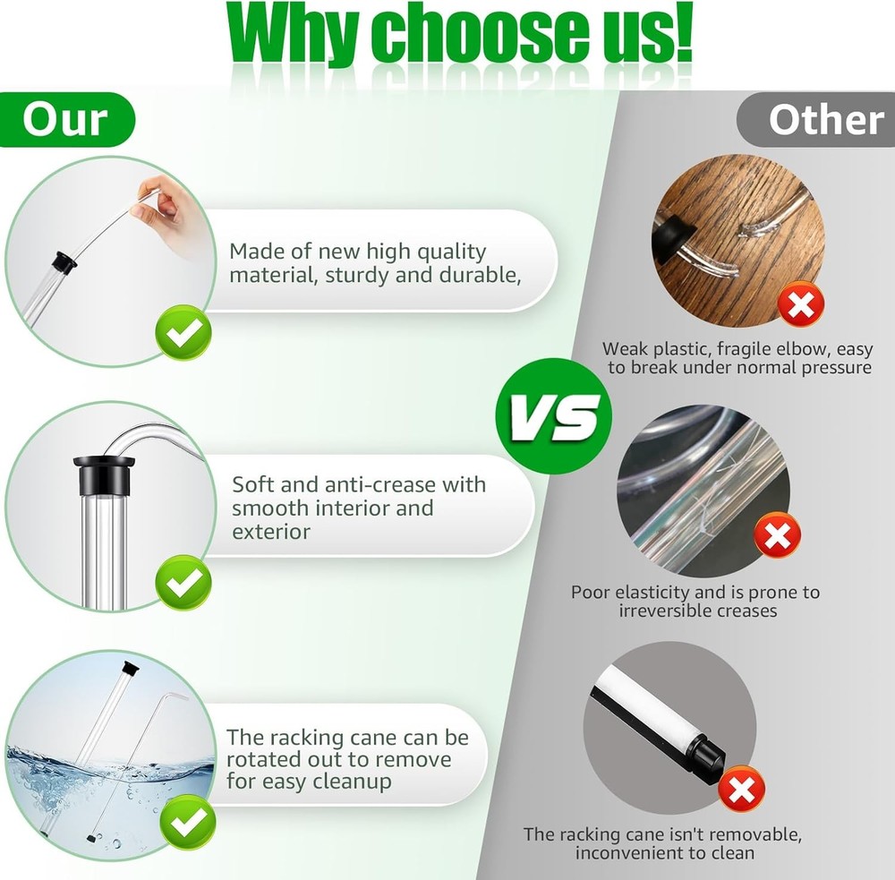 14” Auto Siphon with Bottling Wand 3/8” Racking Cane Beer Wine Auto...