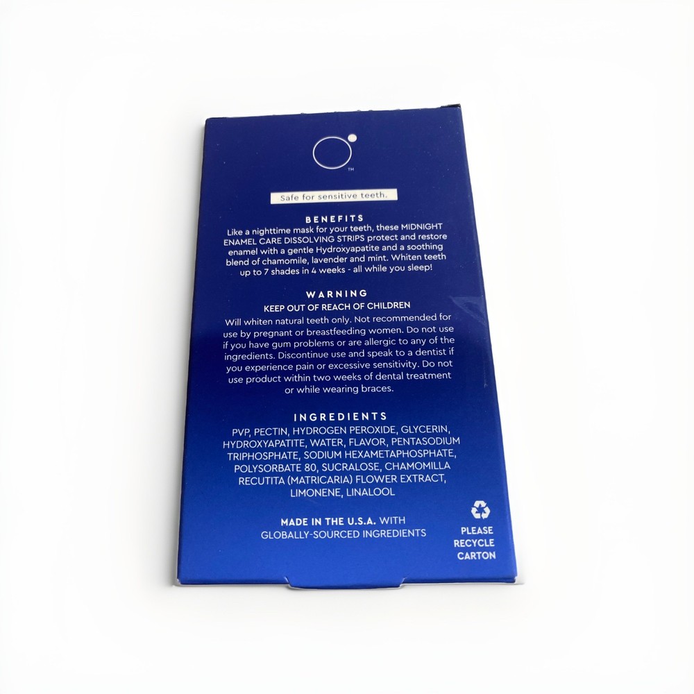 MIDNIGHT ENAMEL CARE~Dissolving Whitening Strips ~Midnight Mint 56 STRIPS