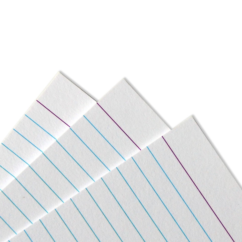 Vertically Ruled White Index Cards, Note Cards 5x7 Inches