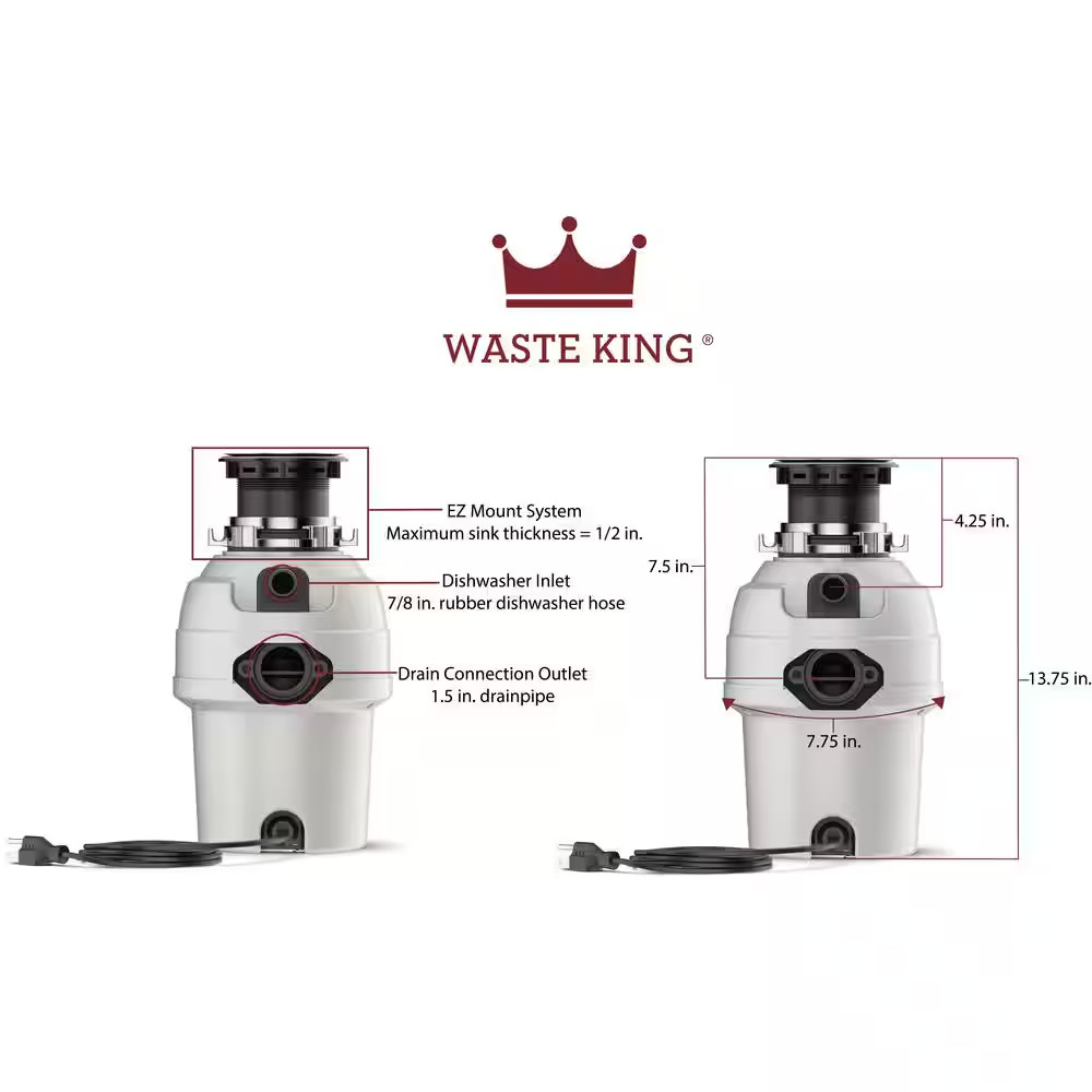 Legend Series 3/4 HP Continuous Feed Sound-Insulated Garbage Disposal