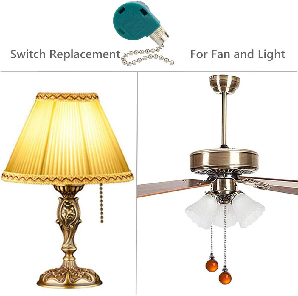 Ceiling Fan Switch 3 Speed 4 Wire Zing Ear ZE 268S6 Pull Chain Switch Control Re
