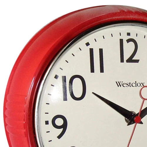 vintage look wall clock retro 1950 red