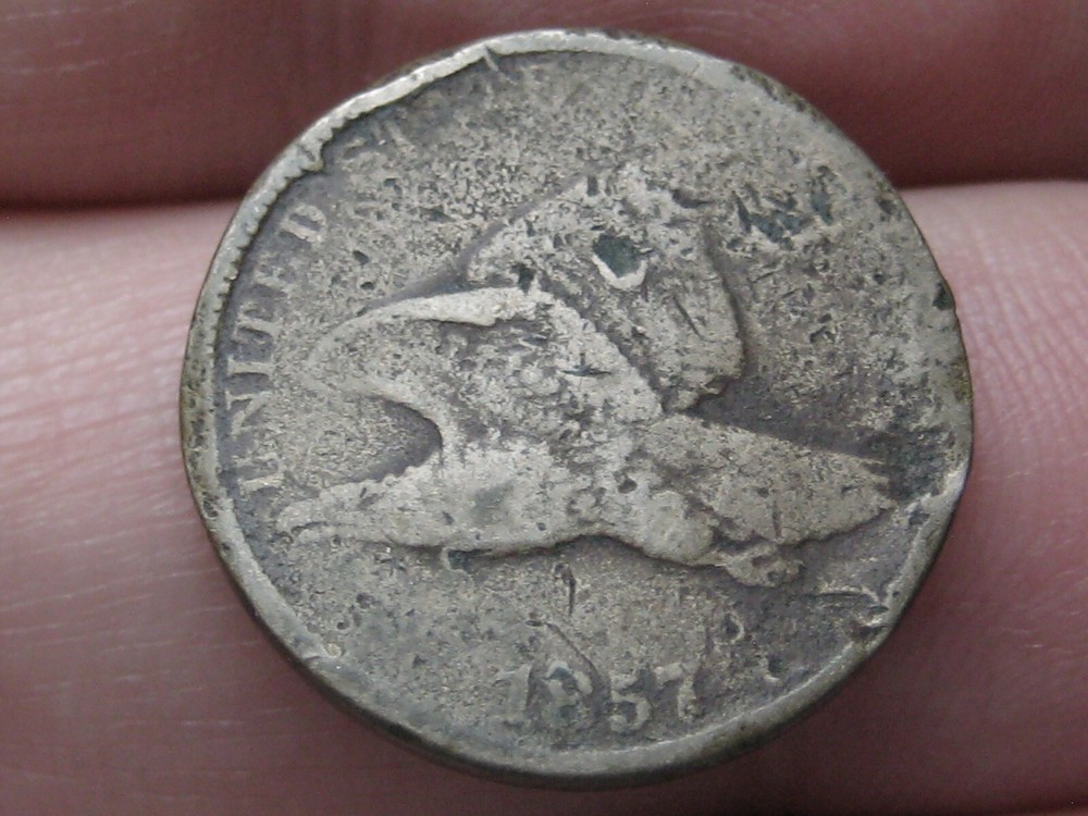 1857 Flying Eagle Penny Cent- VG/Fine Details
