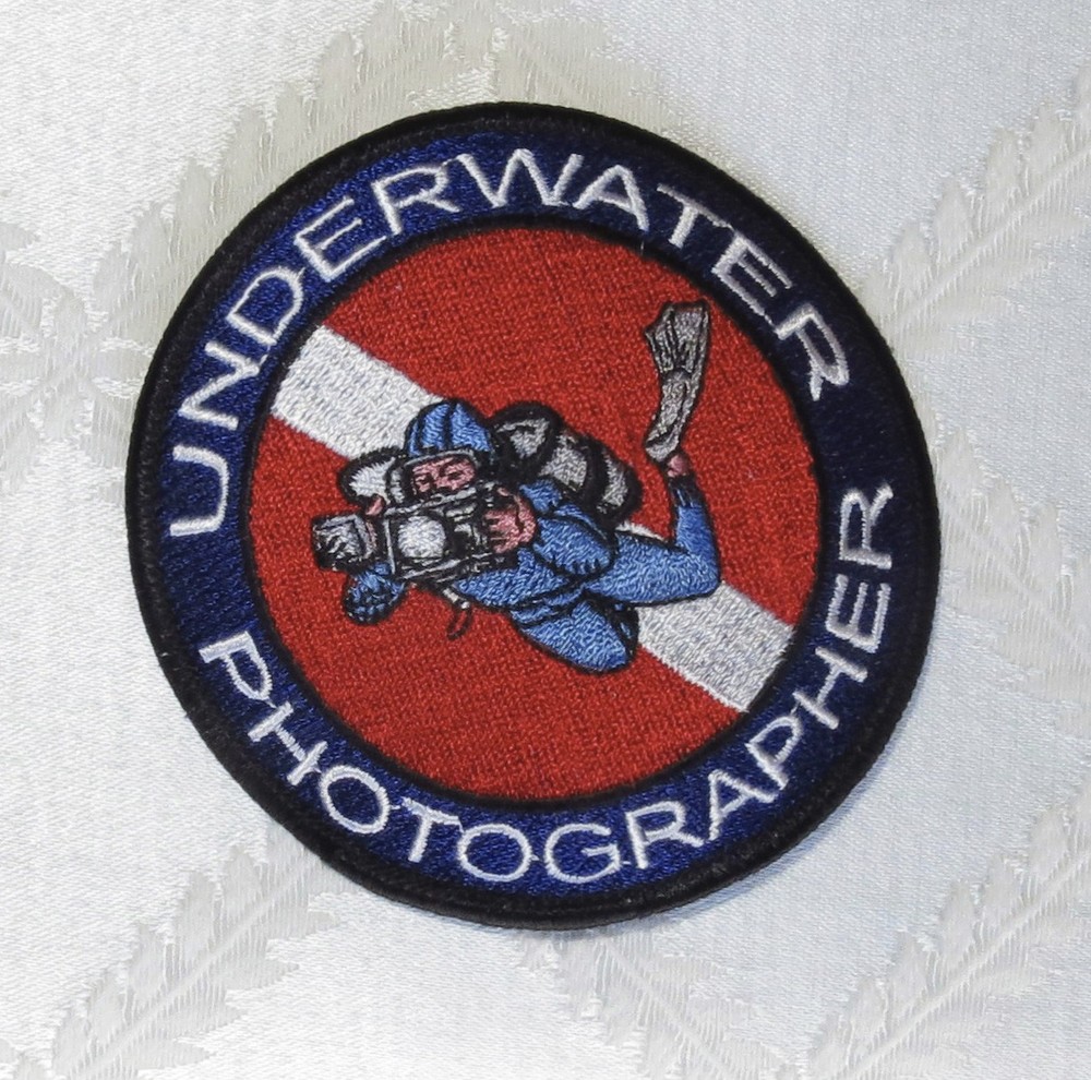 UNDERWATER PHOTOGRAPHER PATCH  embroidered sew on