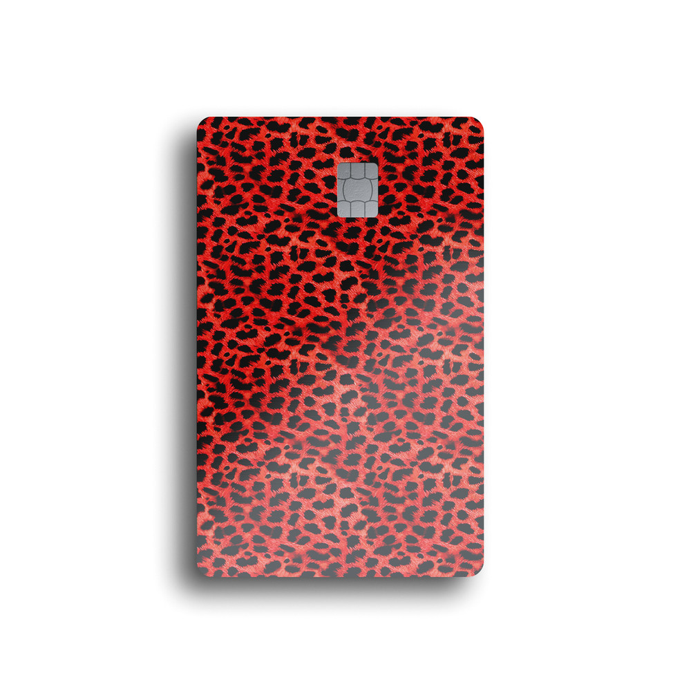 Neon Leopard Card Skin (RED)