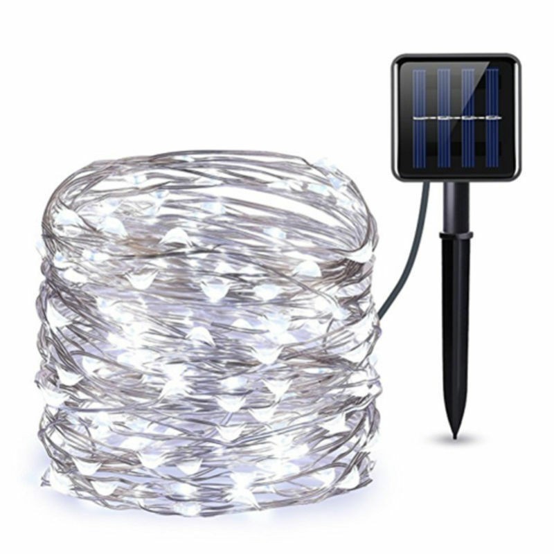 100/200 LED Solar String Light Copper Wire Outdoor Waterproof Garden Decor