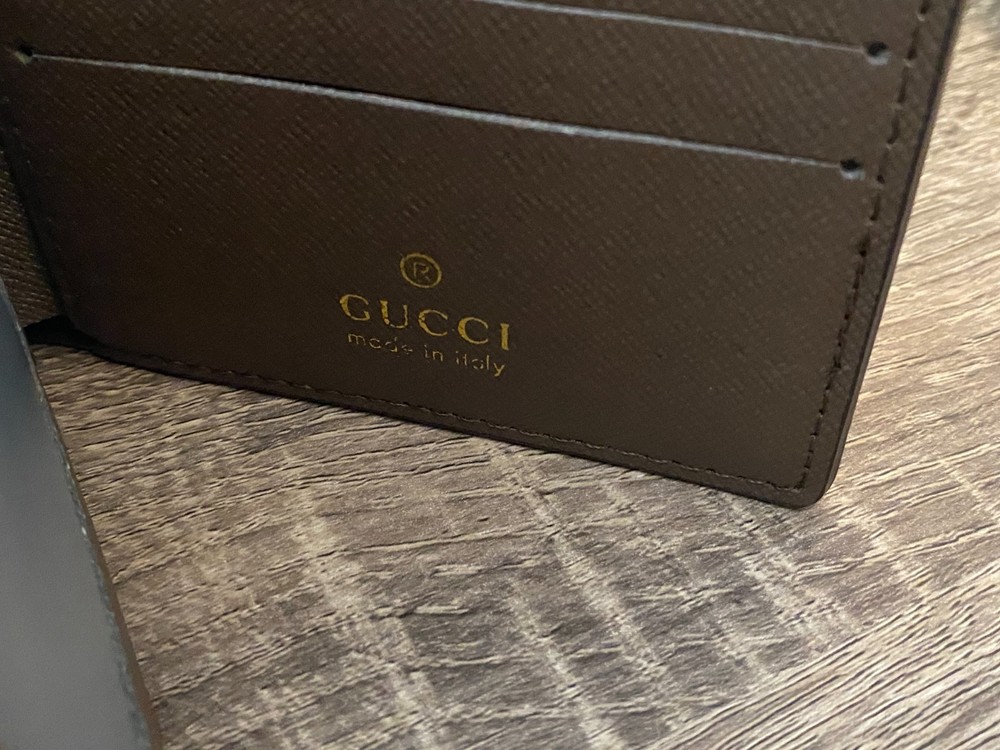 Gucci Wallet Beige Monogram Leather Bifold