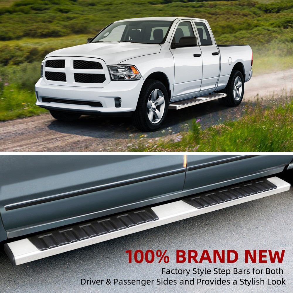 Running Boards for 2009-2018 Dodge Ram 1500 Quad Cab 6" Side Steps Nerf Bars S/S