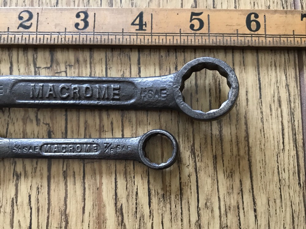 2 Vintage Macrome Short Ring Spanners AF.