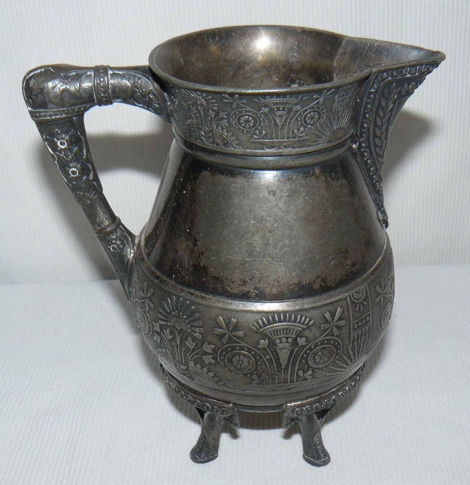 Silver Plated 4 Footed Creamer Pitcher Deco Style