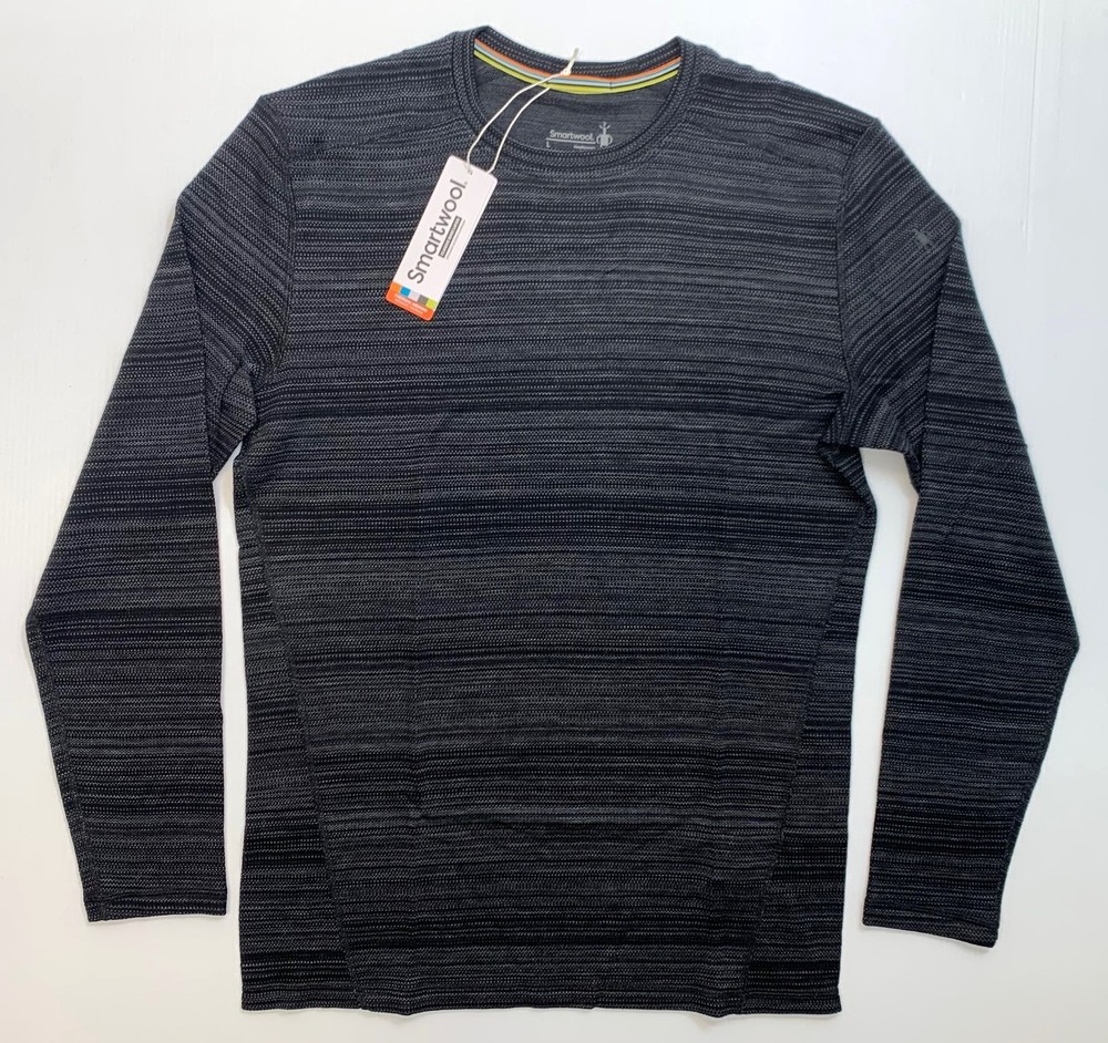 Men's SMARTWOOL Classic Thermal Merino Base Layer Crew BLACK COLOR SHIFT